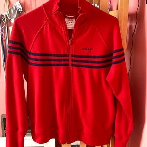 Red and Blue Addidas Zip Up